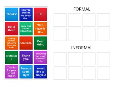 GUIDED WRITING - FORMAL VS INFORMAL LANGUAGE