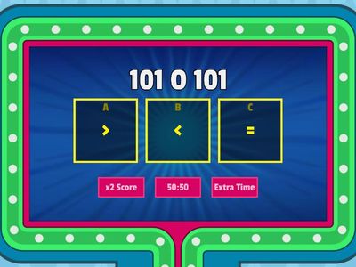 Greater than, Less than and Equal to