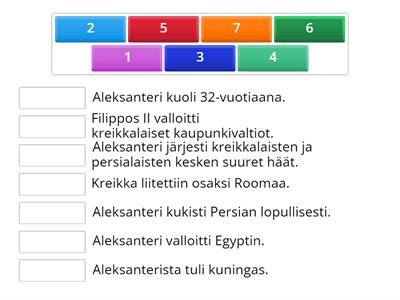 20 Kreikkalainen kulttuuri levisi itään (laita aikajärjestykseen)