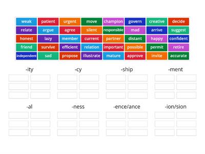  Word Formation. Noun Suffixes