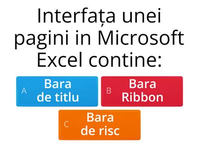 Microsoft Office Excel - Test sumativ clasa a VIIIa