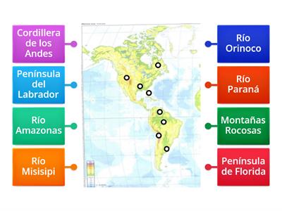 Completa el mapa físico de América