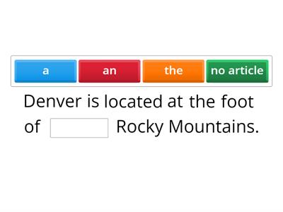 Article A / An / The