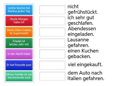 Das große Perfekt-Domino aus LHB Menschen A1.1 Seite 150