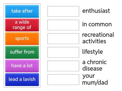 MAtura rozszerzona Życie prywatne Collocations 
