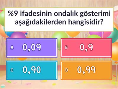 Dilber Öğretmen-5.SINIF YÜZDELER DÖNÜŞTÜRME