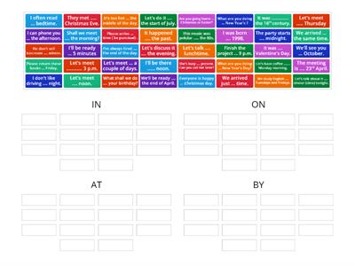 Prepositions of TIME