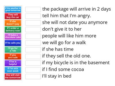 First conditional- sentences