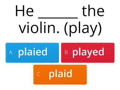 Past simple regular verbs