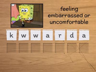 Adjectives to describe uncomfortable feelings