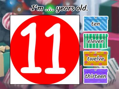 How old - Numbers 11 to 20