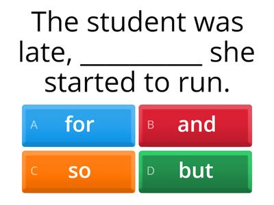 Coordinating Conjunctions: FANBOYS