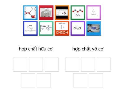 Hãy sắp xếp các hợp chất dưới đây thành 2 nhóm