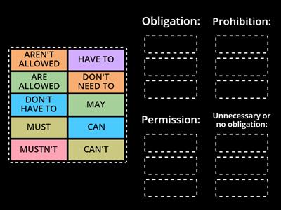 Modal verbs group sort ODF 2 U4