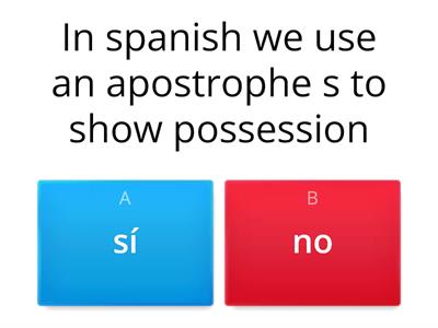 Possessive Adjectives - Spanish