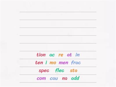 -tion word building by syllable