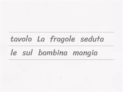 Riordina le frasi