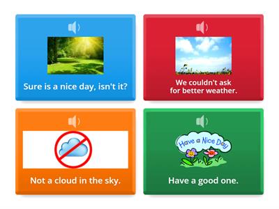 Making small talk about the weather: A perfect summer day (Vocabulary fliptiles)