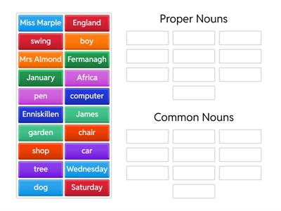  Group sort proper nouns and common nouns