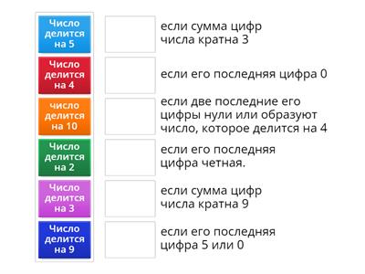 Признаки делимости 