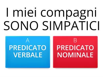 PREDICATO VERBALE O NOMINALE?