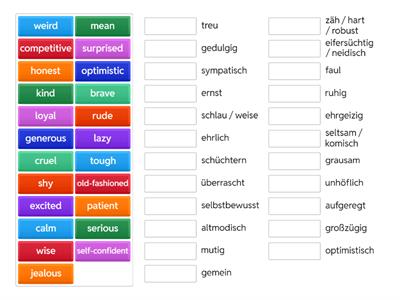 Adjectives - characteristics