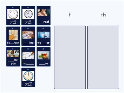 Word Sort - t, th