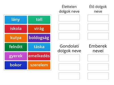 Főnevek csoportosítása