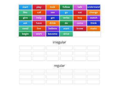 Regular and Irregular verbs
