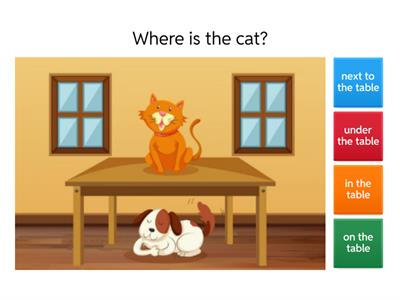 on, in, under, next to