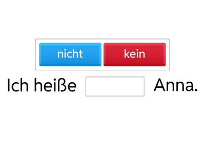 A1.1 Lektion 1: nicht oder kein?