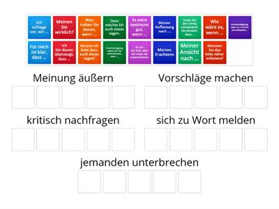 Redemittel Diskussion B2 - zuordnen