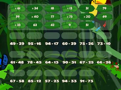 Match Up 2 Digit Subtraction 