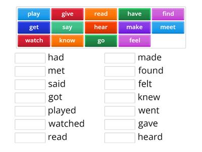 G11 Grammar 3.a practice past forms