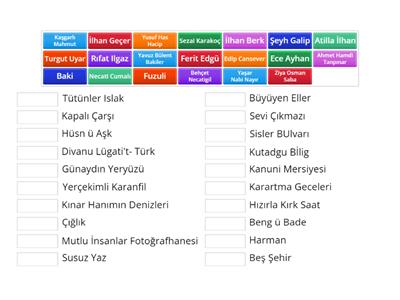 Nazlı Can ASLAN / YKS AYT Edebiyat yazar-eser eşleştirme 