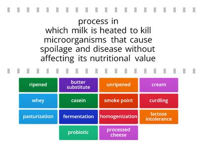 Culinary Arts 1: Chapter 3 - Eggs and Dairy Products - Vocab 1