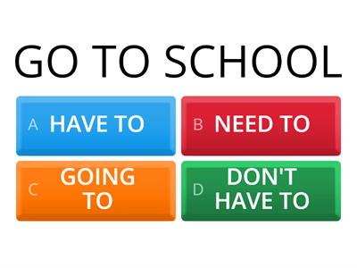 QUIZ MUST, SHOULD+ GOING TO+NEED