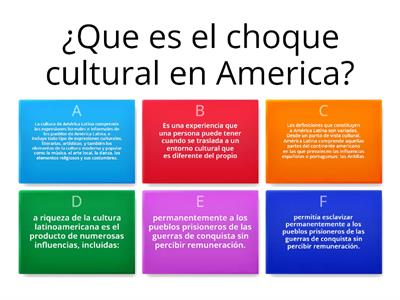 choque cultural en america