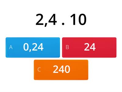 Násobení desetinných čísel 10, 100