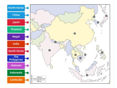 Southern and Eastern Asia Map  Test