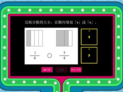 比較同分母分數的大小