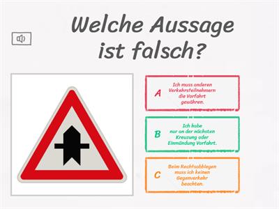 Die Vorfahrtsregelung durch Verkehrszeichen