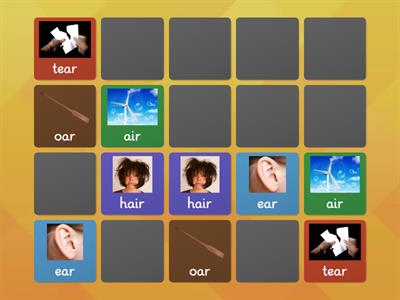 Vocalic R words -matching