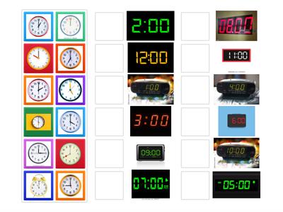 Time - analogue and digital - o'clock