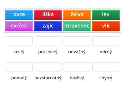 Bajka- zvířata a jejich typické vlastnosti
