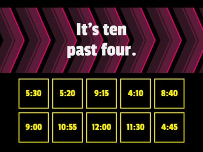 Telling the time - find the match