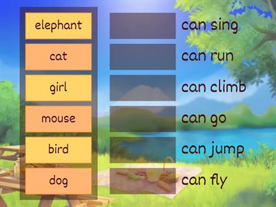 Соотнеси животные с их умениями