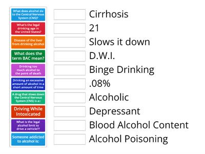 Alcohol match up