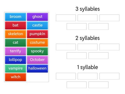 Halloween syllables