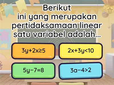 PERTIDAKSAMAAN LINEAR SATU DAN DUA VARIABEL